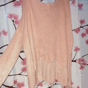 High low crop sweater
